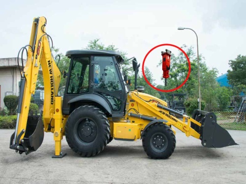 Аренда экскаватора New Holland B80B с гидромолотом